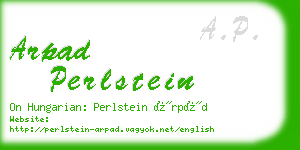 arpad perlstein business card